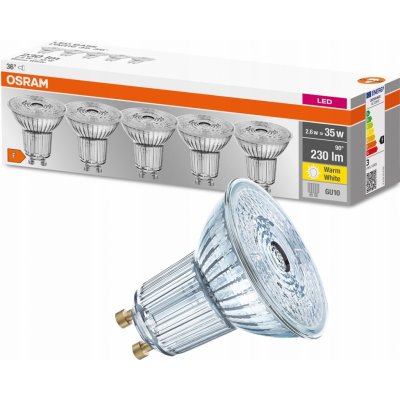 Osram sada 5x LED žárovka GU10, PAR16, 2,6W, 230lm, 2700K, teplá bílá – Zboží Mobilmania