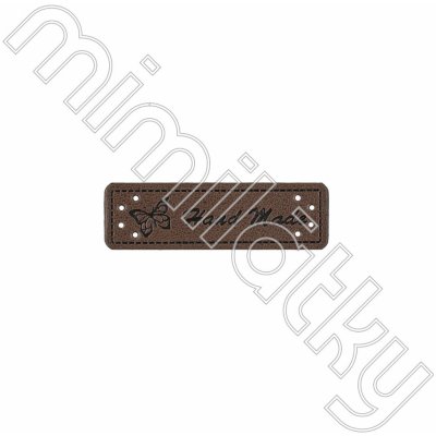 Nášivka handmade s motýlem koženka tmavě hnědá – Sleviste.cz