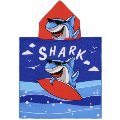 Dětský pončo ručník žralok na surfu