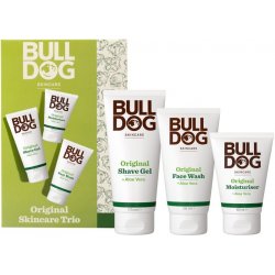 Bulldog Original čisticí gel na obličej 150 ml + gel na holení pro muže 200 ml + hydratační krém na obličej 100 ml