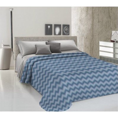 Piquet přehoz na postel Zig-zag modrá Modrá 260 x 280 cm – Zboží Dáma
