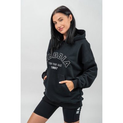 Nebbia Branded oversized Hoodie GYM RAT 256-Black – Zboží Mobilmania
