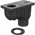 Chuděj Okapová vpusť spodní DN110 pro svod 75/80/90/100/110/125 mm 325 E černá – Sleviste.cz