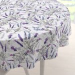 Biante Teflonový kulatý ubrus TF-072 Levandule na bílém Ø 60cm – Hledejceny.cz