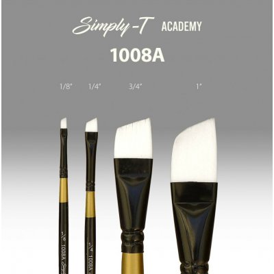 Štětec Simply-T Academy 1008A - zkosený, krátká rukojeť Velikost štětce: 1/2 – Hledejceny.cz