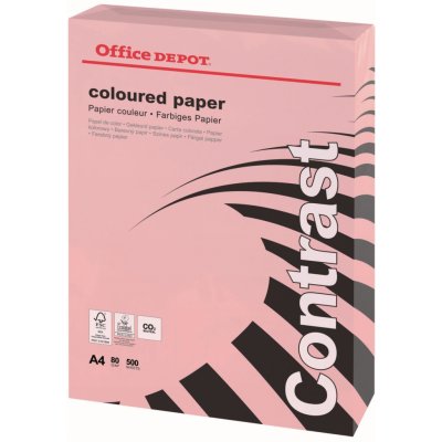 Barevný papír Office Depot Contrast A4 pastelově růžová 80 g 500 listů