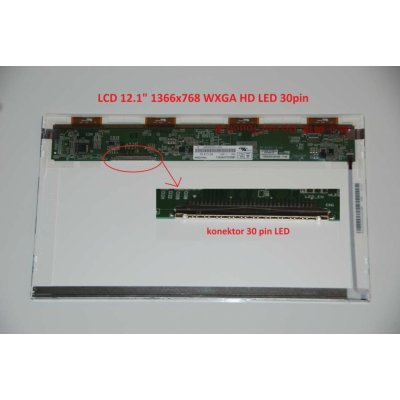HSD121PHW1 REV.1 A01 LCD 12.1" 1366x768 WXGA HD LED 30pin display displej lesklý povrch – Zboží Živě