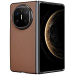 Textury plastový kryt s umělou kůží na Huawei Mate X6 - hnědý – Sleviste.cz