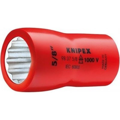 Hlavice nástrčná izolovaná Knipex 3/8", 1000V VDE, velikost klíče 5/16", 12hran, pro palcové hlavy šroubů (98375/16") – Zboží Mobilmania