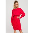 Dress in M690 Knit combination of plain červená