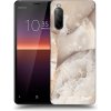 Pouzdro a kryt na mobilní telefon Sony Pouzdro Picasee silikonové Sony Xperia 10 II - Cream marble černé