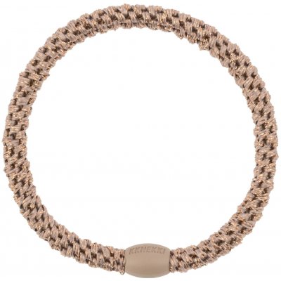 KKNEKKI Gumička do vlasů Kknekki Slim Taupe Glitter, béžová barva, textil – Zboží Dáma