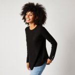 Blancheporte Rozšířený pulovr z anglického úpletu černá – Zboží Mobilmania