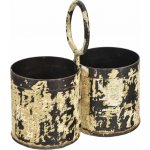 Sanu Babu Závěsný plechový květináč, dvojitý, bílá patina, 22x11x21cm – Hledejceny.cz