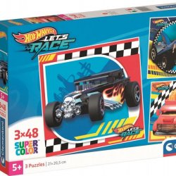 CLEMENTONI Hot Wheels 3x48 dílků