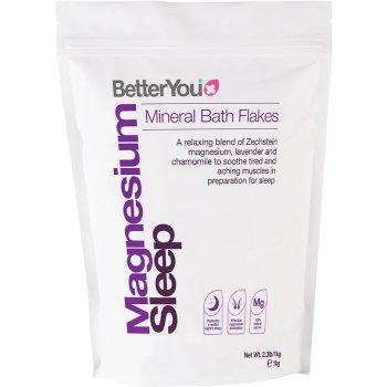 BetterYou Magnesium Bath Flakes Sleep, Magnesiové vločky do koupele - spánek, 1 kg