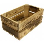 4iQ Group Dřevěná bedýnka S 32 x 20 x 14 cm opalovaná – Zbozi.Blesk.cz