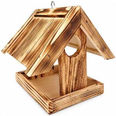 BerryHome Opalované dřevěné krmítko pro ptáky s otvorem 32 × 30 × 27 cm – Hledejceny.cz
