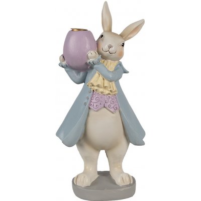 Dekorace králík držící vajíčko jako svícen 10*8*20 cm – Hledejceny.cz