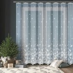 TextilCentrum kusová záclona HVĚZDY 12954, zimní, vánoční vzor, jednobarevná bílá, výška 150 cm x šířka 100 cm (na okno) – Zbozi.Blesk.cz