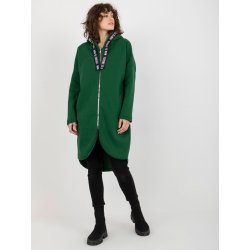 mikinové šaty na zip RV-BL-6683.00P dark green