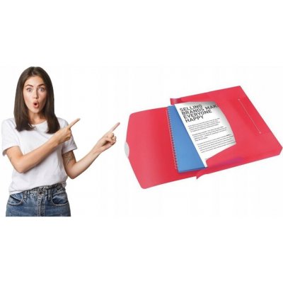 Esselte Box na spisy s gumičkou Jumbo Vivida, Vivida červená, 40 mm, A4, PP – Hledejceny.cz