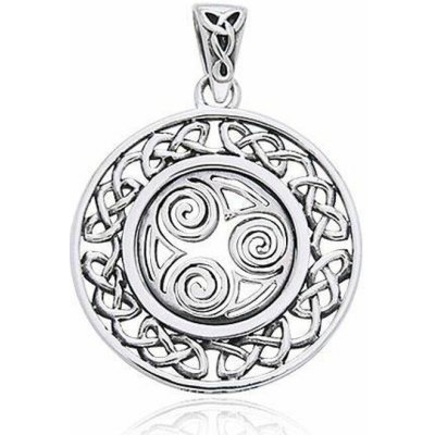 Fantasy Šperky TRISKELL V KRUHU keltský stříbrný přívěsek MJW145 – Zboží Mobilmania