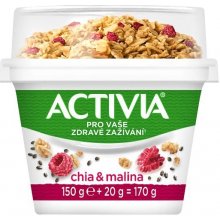 Activia probiotický jogurt bílý a granola malina-chia 170 g