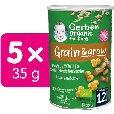 GERBER Organic křupky arašídové 5× 35 g – Zboží Mobilmania