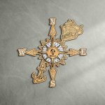 3D barevný dřevěný kompas 19 cm (L120) – Zboží Dáma