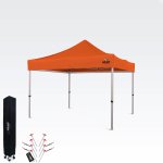 BRIMO Zahradní Altán Skládací 3x3m Prémiová UV/PVC Ochrana bez stěn Oranžová S. Alu – Zboží Dáma