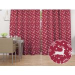 Biante Sametový závěs Tamara TMR-045 Vánoční jeleni a stromky na červeném 135x210 cm – Hledejceny.cz