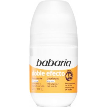 Babaria Deodorant Double Effect antiperspirant roll-on na zpomalení růstu chloupků 50 ml