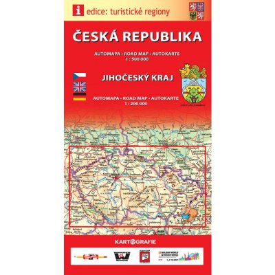 Kartografie PRAHA, a. s. Jihočeský kraj 1 : 200 000 / Česká republika 1 : 500 000 - automapa
