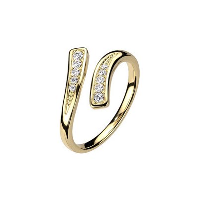 Šperky4U Zlacený prsten na nohu se zirkony PNB1027 GD – Zboží Mobilmania