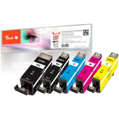 Peach Canon PGI-520/CLI-521, MultiPack, 1x19, 4x9 ml CMYK kompatibilní – Zboží Mobilmania