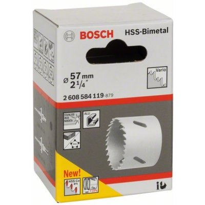 Pilová vrtací korunka - děrovka na kov, dřevo, plasty Bosch HSS - BiM pr. 57mm, 2 1/4" (2608584119) – Zboží Mobilmania