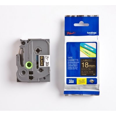 Páska Brother TZE-344, 18mm, černá/zlatá, laminovaná, délka 8m – Zboží Živě