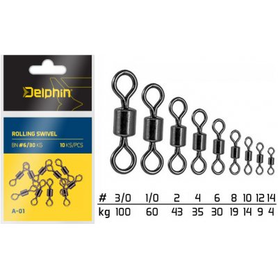 DELPHIN Rolling Swivel A-01 BN vel.10 10ks – Hledejceny.cz