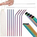 Springos Straw Nerezové brčko duhové sada 10 ks – Zboží Dáma