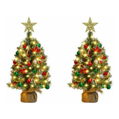 2 dílná sada umělého vánočního stromku 411364 green 3ft 92 cm A YAHEETECH – Zbozi.Blesk.cz