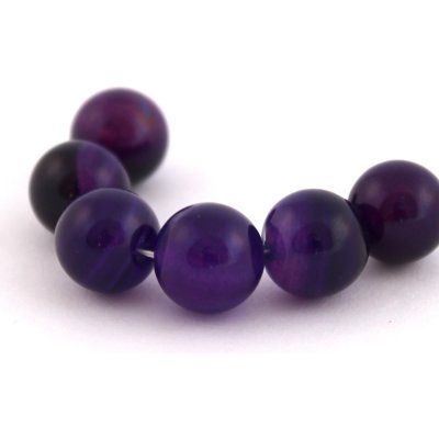 Achát - 10mm/3ks, fialový – Zboží Mobilmania