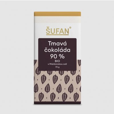 ŠUFAN hořká čokoláda 90% s Maldonskou solí 70 g – Zbozi.Blesk.cz
