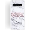 Pouzdro a kryt na mobilní telefon Samsung PROTEMIO 14862 MARBLE Ochranný obal Samsung Galaxy S10 Plus QUOTE