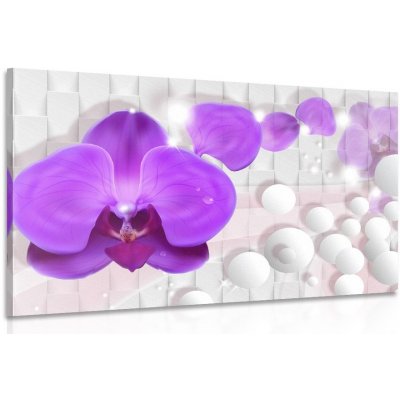 Obraz orchidej na abstraktním pozadí - 120x80 cm – Zboží Mobilmania