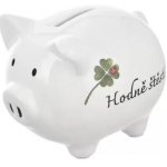Pokladnička ker. prasátko Hodně štěstí bílé 15x12x12 cm – Sleviste.cz