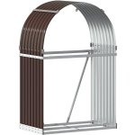Shumee Dřevník pozinkovaná ocel 80 x 45 x 120 cm hnědý – Sleviste.cz