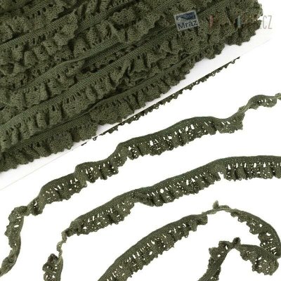 Krajka pružná tmavě zelená, šíře 15 mm – Sleviste.cz
