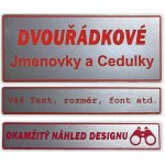 Jmenovky - cedulky na dveře - dva řádky - červený text – Zbozi.Blesk.cz