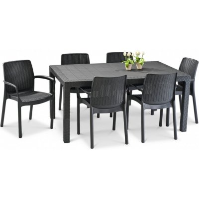 KETER Zahradní set BALI/MELODY 6+1 Graphite – Zboží Mobilmania